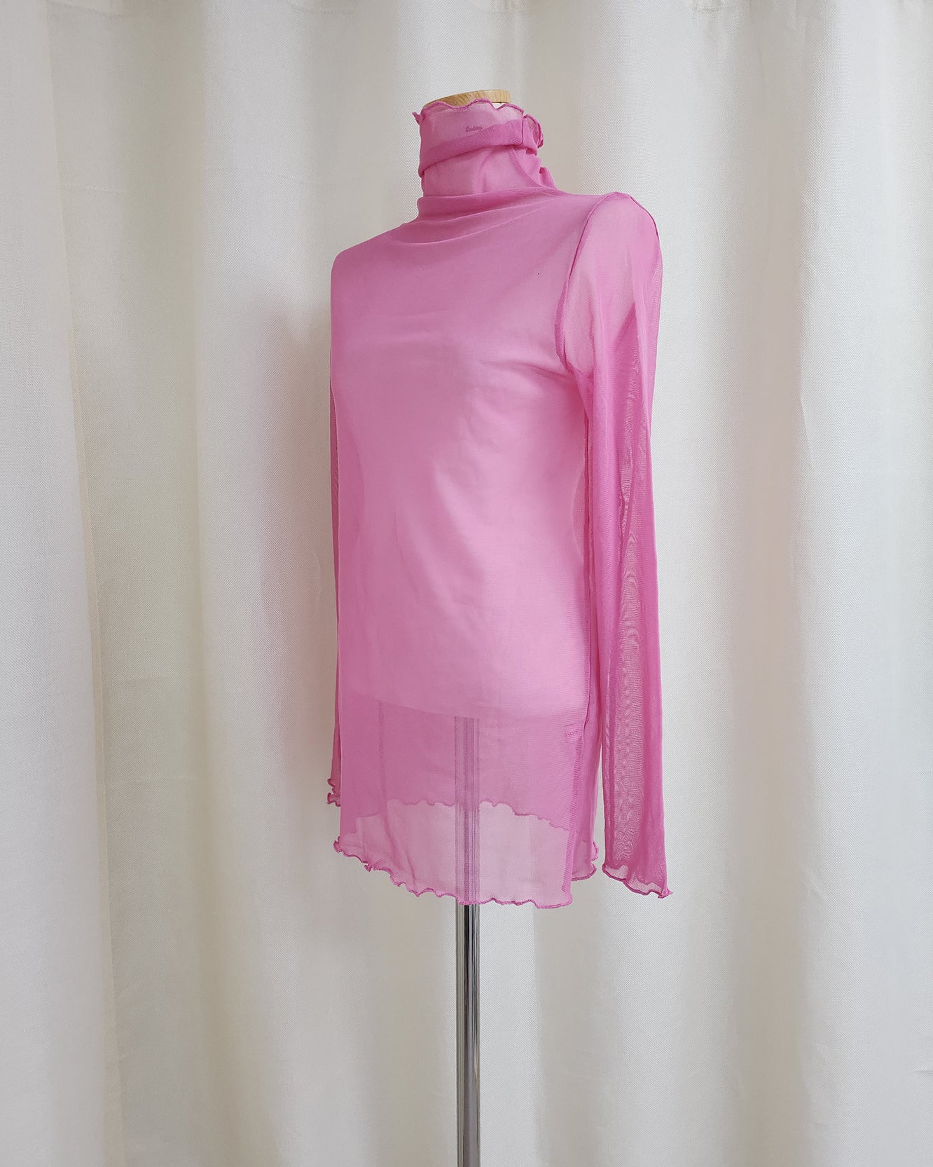 turtleneck mellow sheer mesh top
