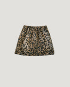 leopard wool mini skirt