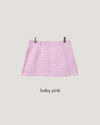 gingham check low waist micro mini skirt