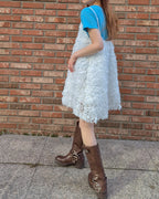 rose motif volume tunic