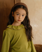 【OREN】blooming frill picot T-shirt