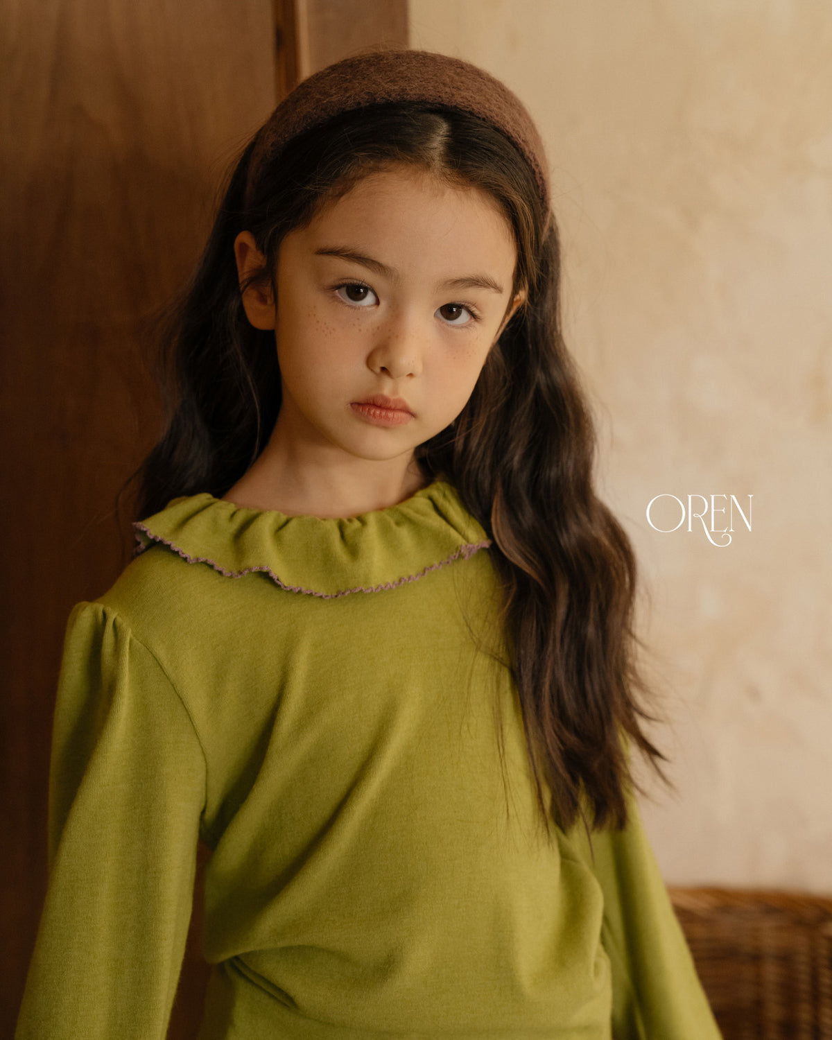 【OREN】blooming frill picot T-shirt