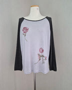 flower raglan sleeve T