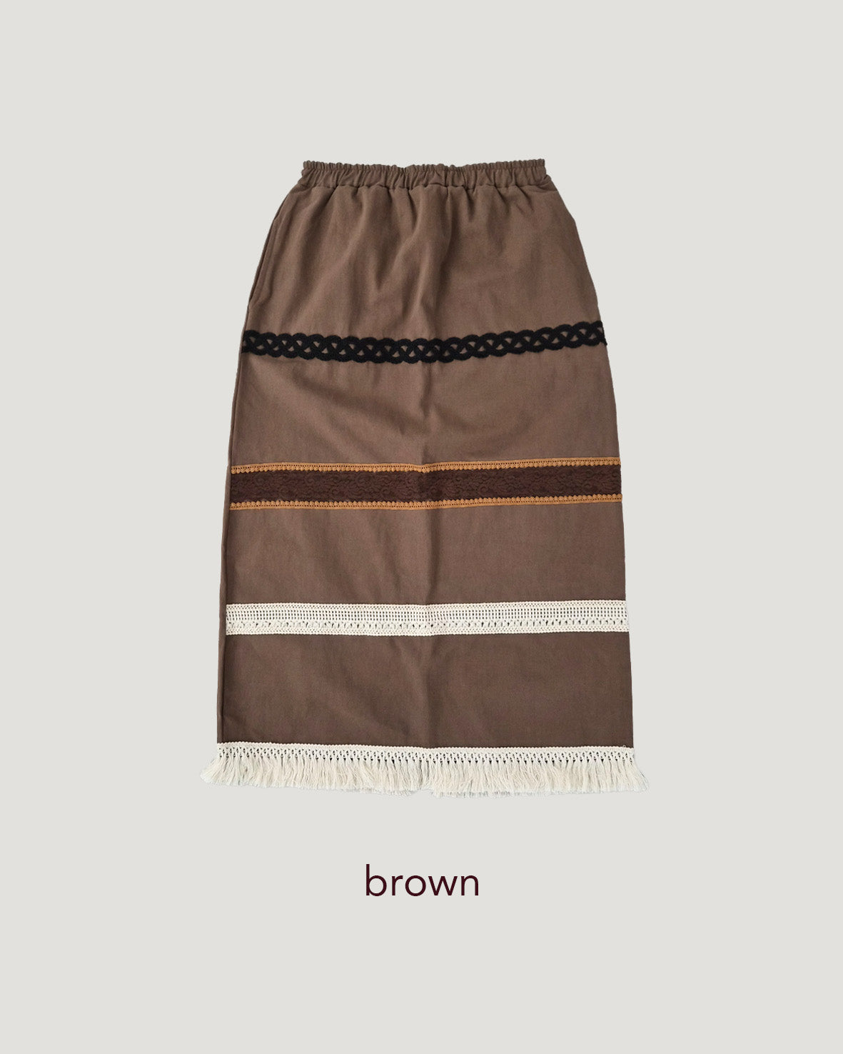 fringe design long skirt