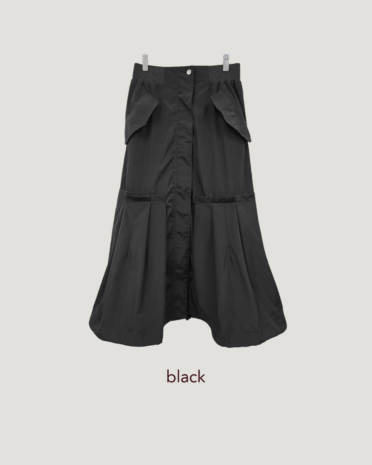 MA-1 like row pleated nylon skirt