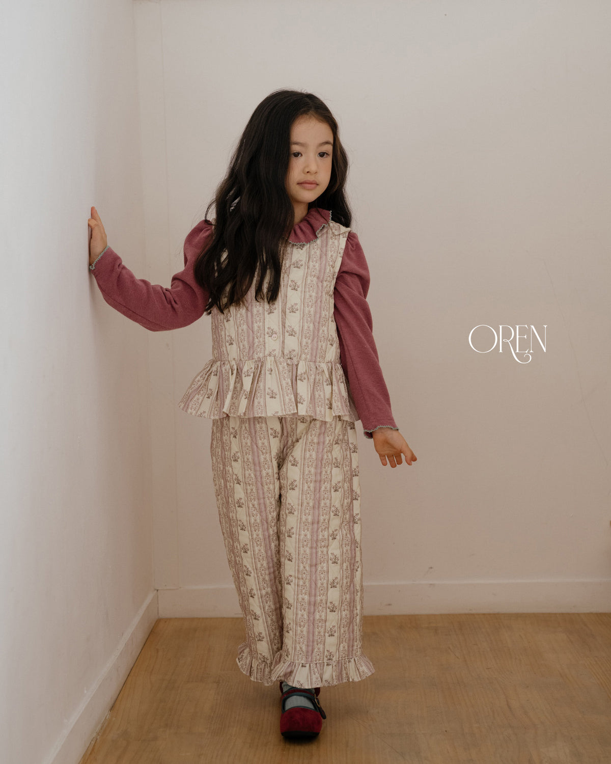 【OREN】groot quilted vest SET UP
