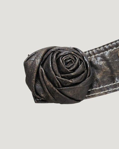 faux leather rose belt