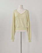 V neck light sweat hood T