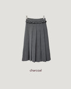 waist frill pleats middle skirt