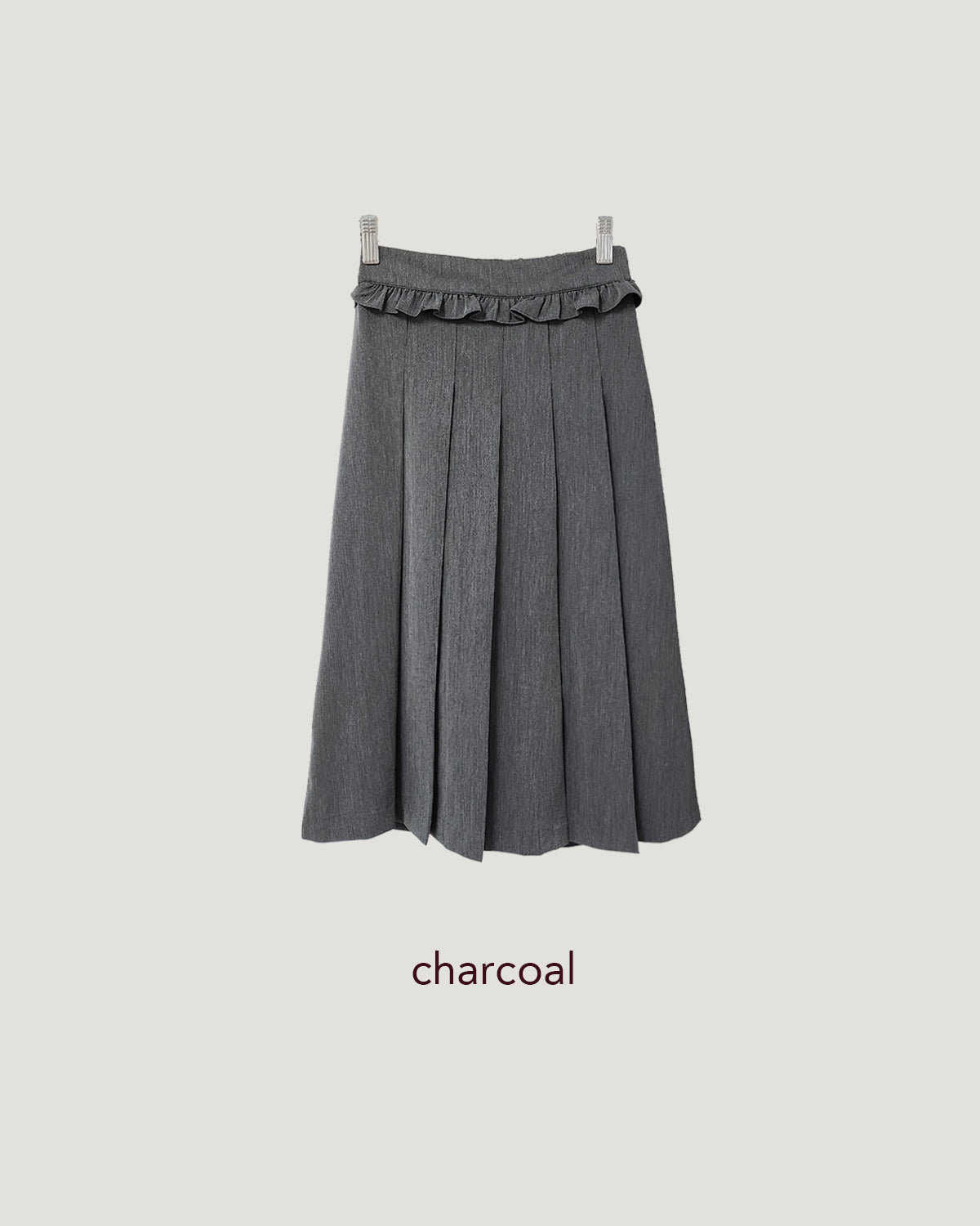 waist frill pleats middle skirt