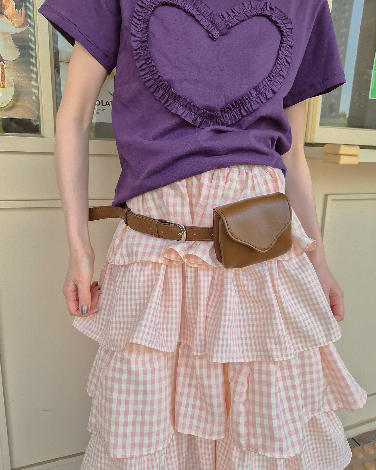 faux leather pouch belt