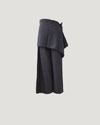 check skirt layered pants