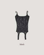 lace sheer garter bustier