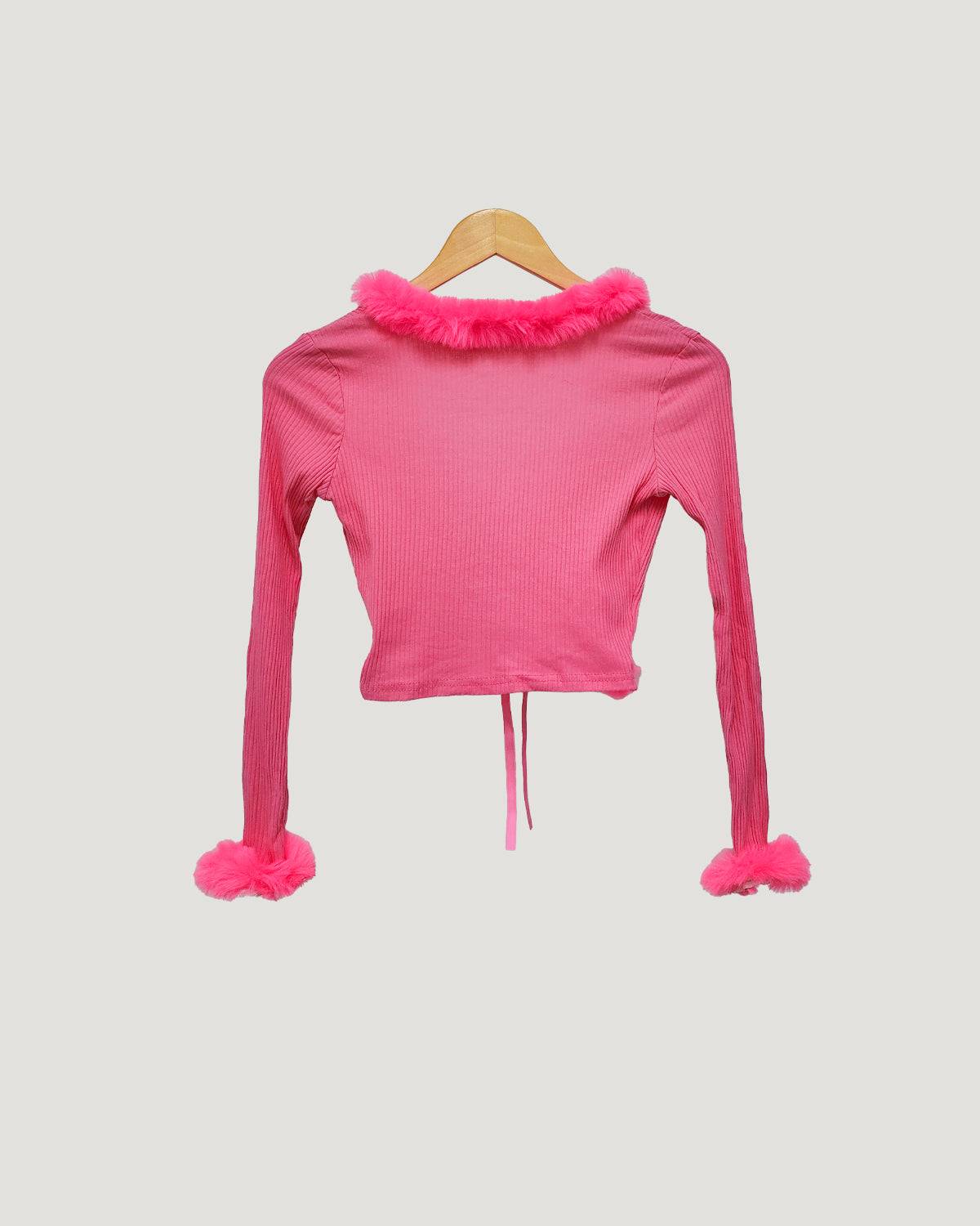 fur ribbon cardigan