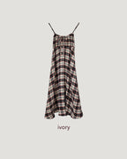 check camisole flare dress