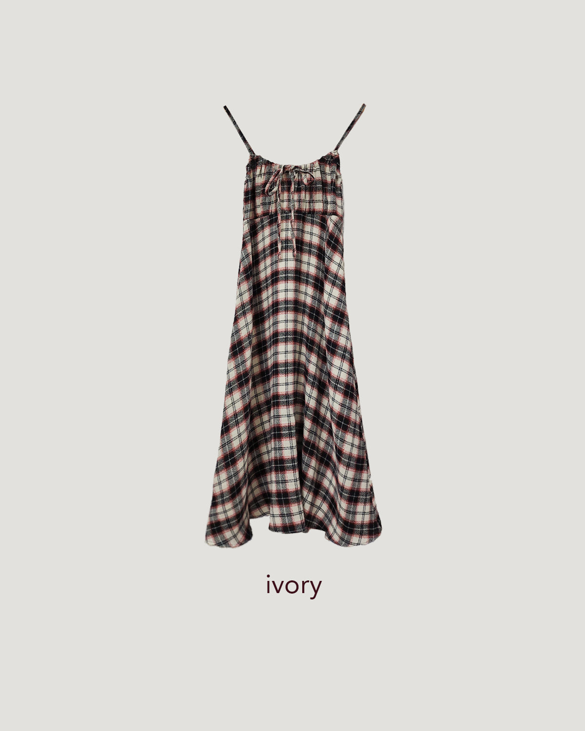 check camisole flare dress