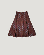 dot pleated midi skirt