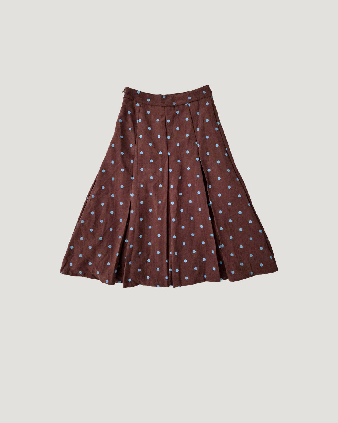 dot pleated midi skirt