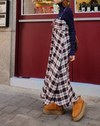 check camisole flare dress