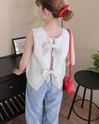 back ribbon knit vest
