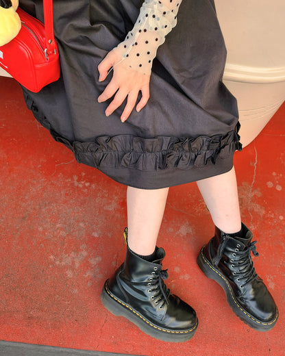 hem frill over midi dress