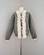 glen check frill jacket