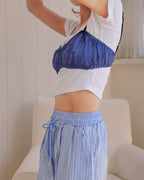 satin shirring short bustier