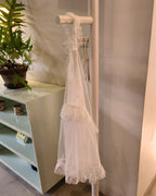 sheer lace frill mini dress