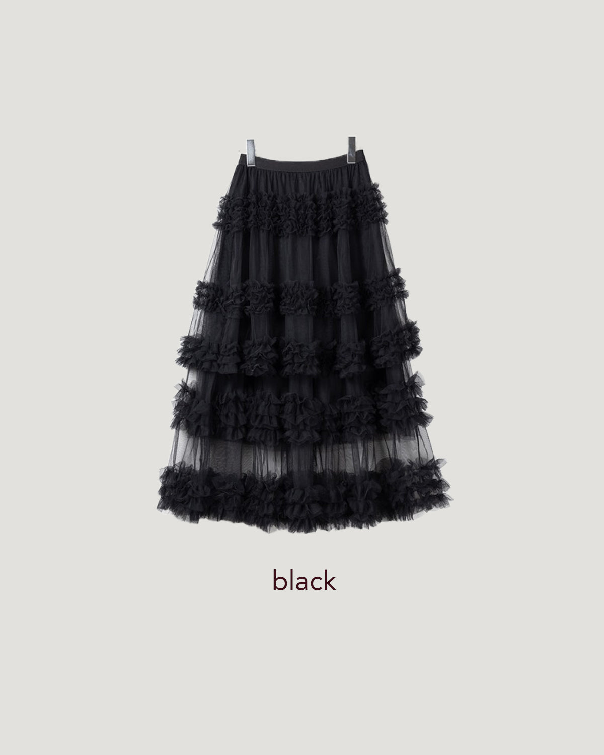 tiered volume frill tulle skirt