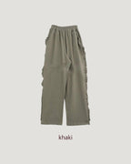 side frill sweat pants