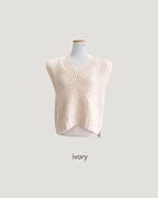 volume V neck knit vest