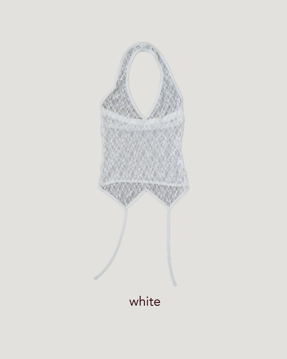 lace sheer halter neck bustier