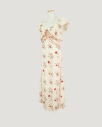 flower frill long dress