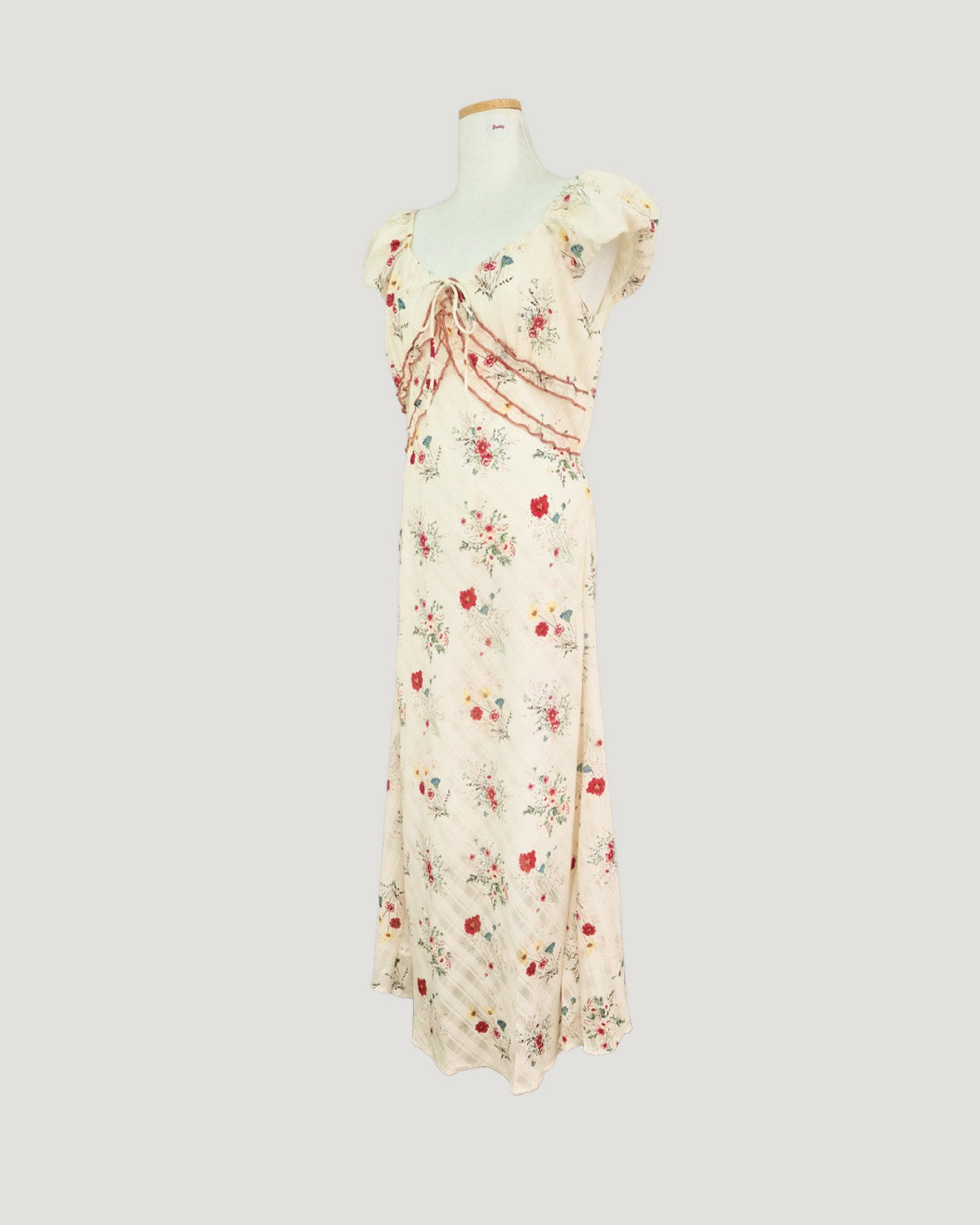 flower frill long dress