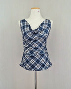 check draped shirring top
