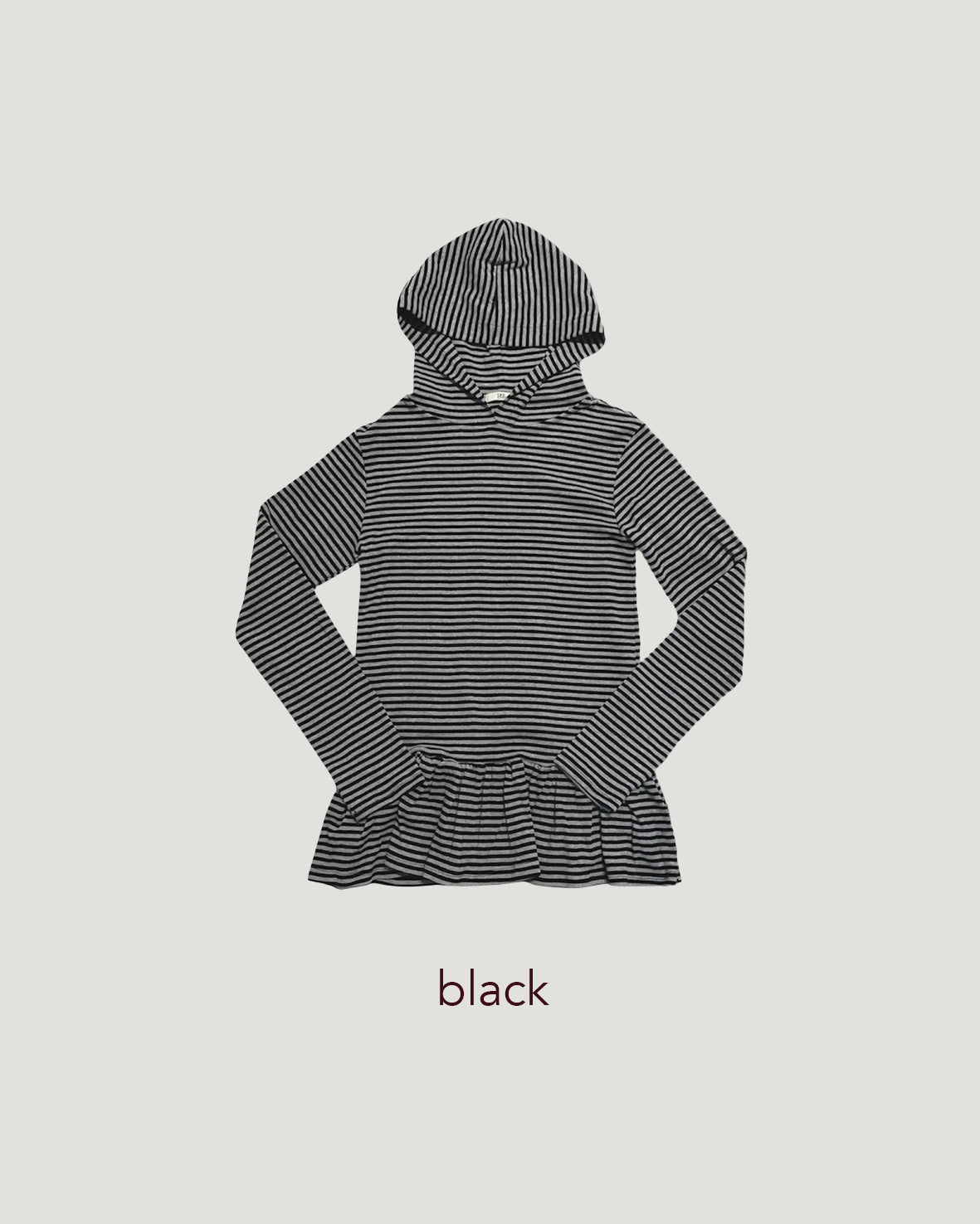 stripe hem frill food T