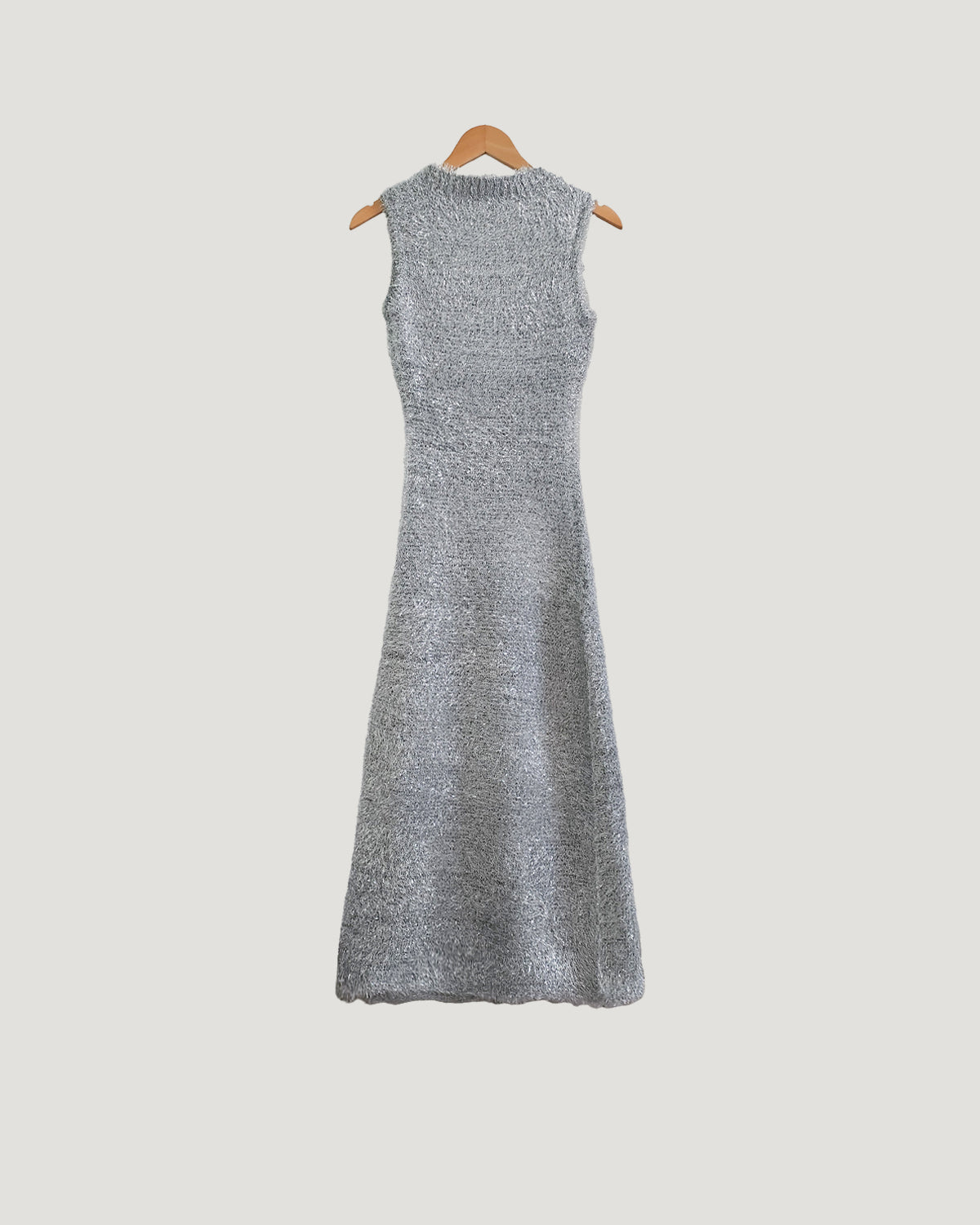 glossy shaggy knit mermaid long dress
