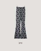 rose pattern boot cut pants