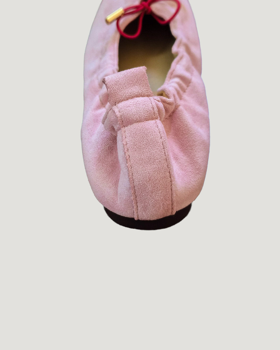 ribbon faux suede flat shoes
