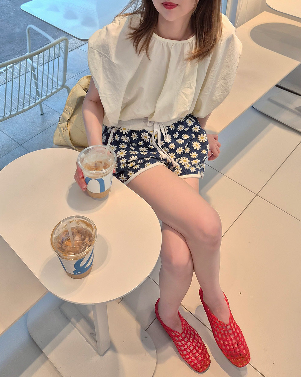 volume balloon sleeveless nylon top