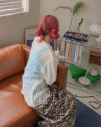 sheer long knit shirt