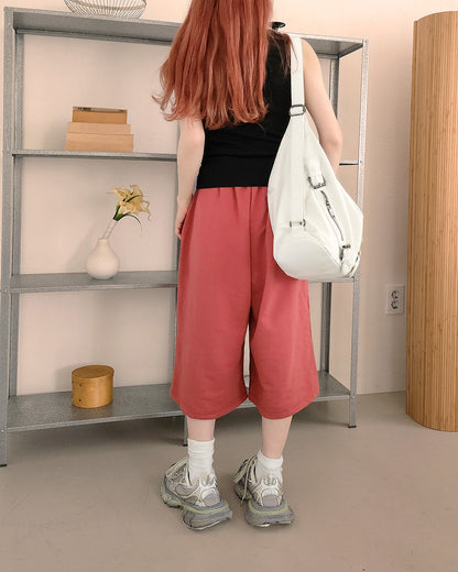 frill sweat half pants