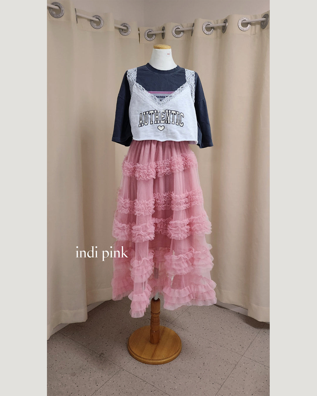 tiered volume frill tulle skirt