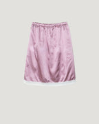 satin lace point midi skirt