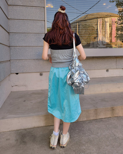 satin midi skirt