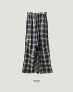 check draped wide pants