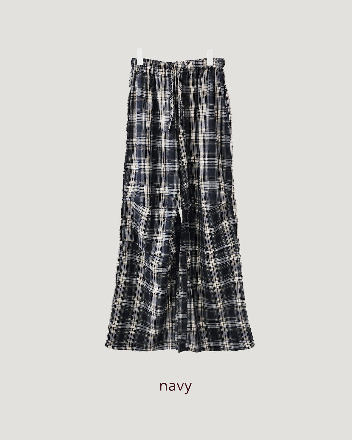 check draped wide pants
