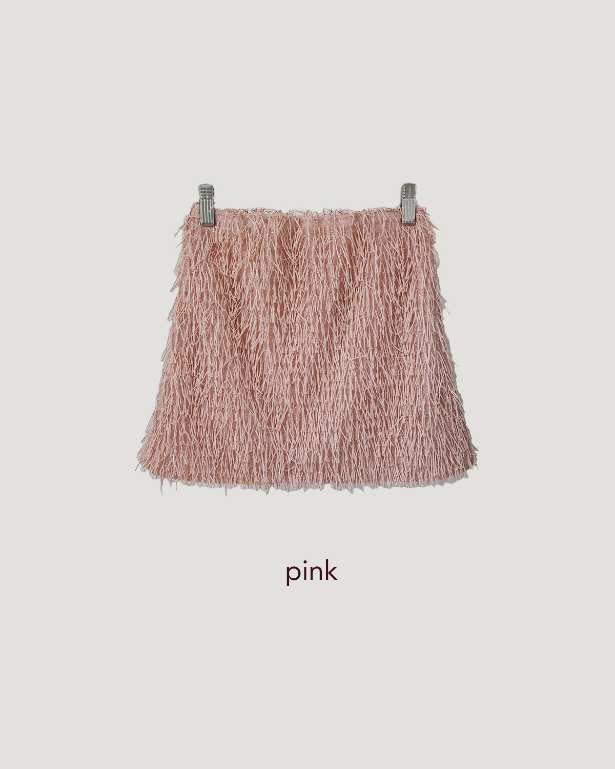 fringe feather mini skirt