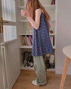 check camisole mini dress