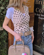 polka dot halter neck bustier